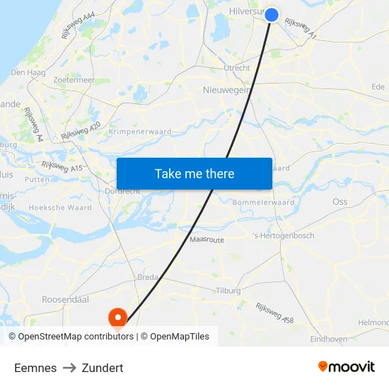 Eemnes to Zundert map