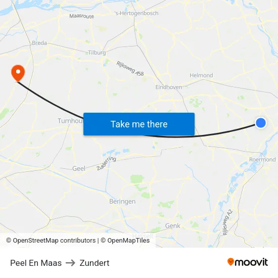 Peel En Maas to Zundert map