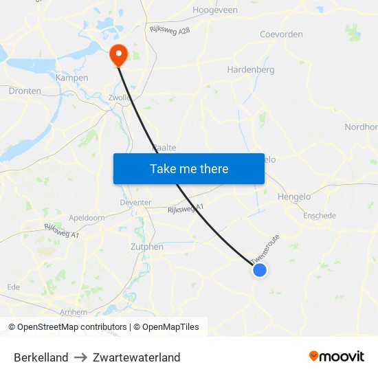 Berkelland to Zwartewaterland map