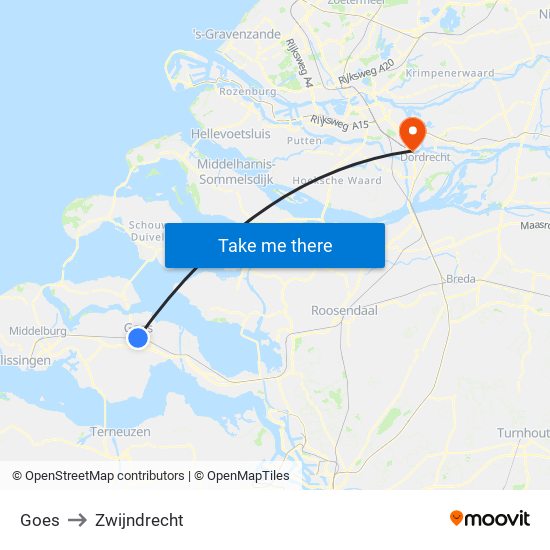 Goes to Zwijndrecht map