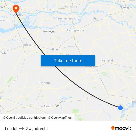 Leudal to Zwijndrecht map