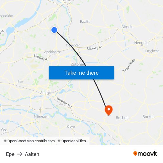Epe to Aalten map
