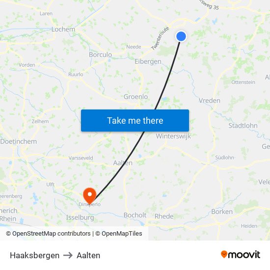 Haaksbergen to Aalten map