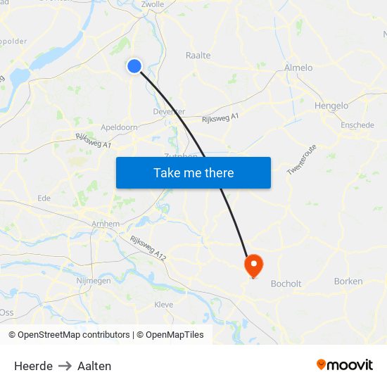 Heerde to Aalten map