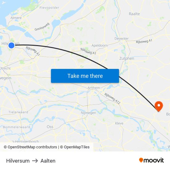 Hilversum to Aalten map