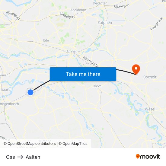 Oss to Aalten map