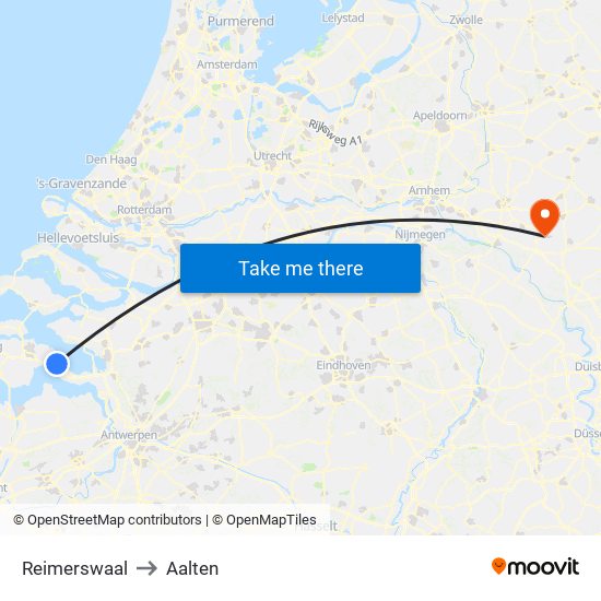 Reimerswaal to Aalten map