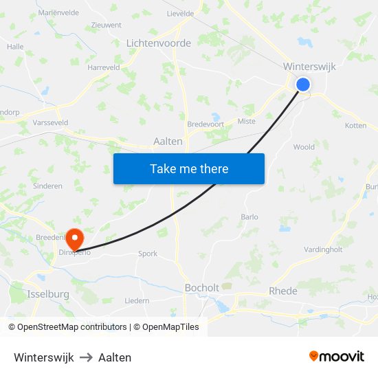 Winterswijk to Aalten map