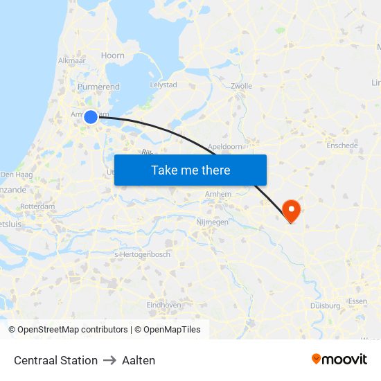 Centraal Station to Aalten map