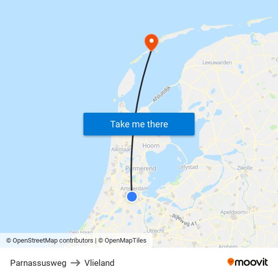 Parnassusweg to Vlieland map