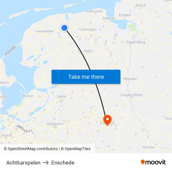 Achtkarspelen to Enschede map
