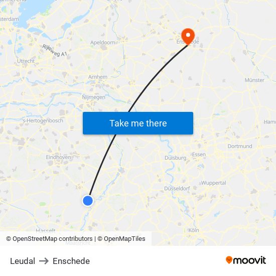 Leudal to Enschede map