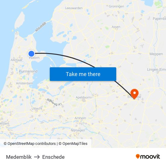 Medemblik to Enschede map