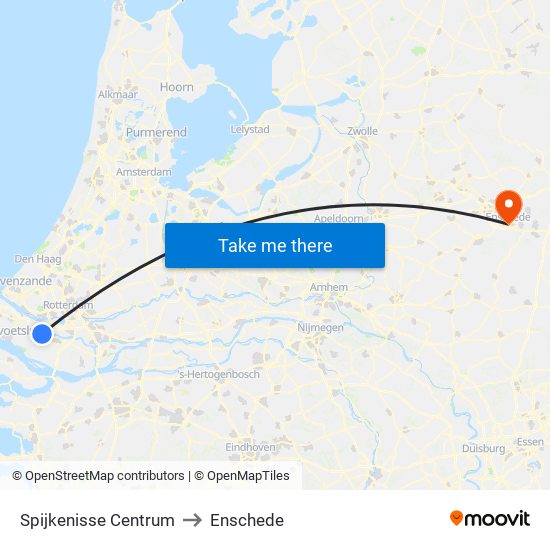 Spijkenisse Centrum to Enschede map