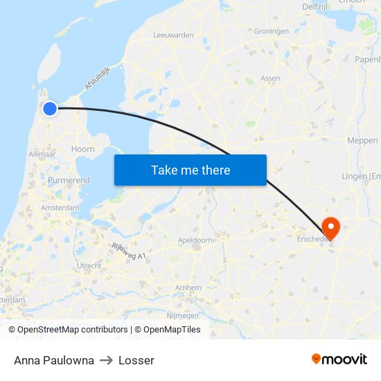 Anna Paulowna to Losser map