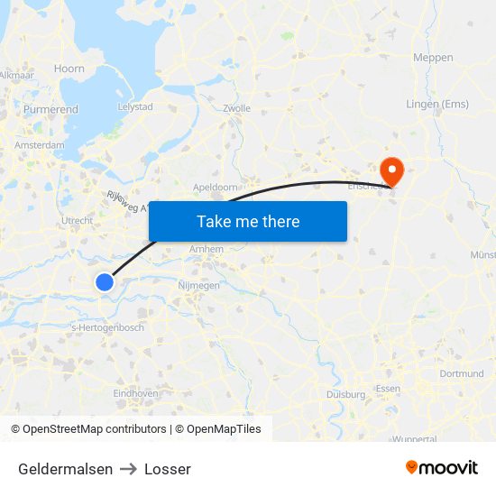 Geldermalsen to Losser map