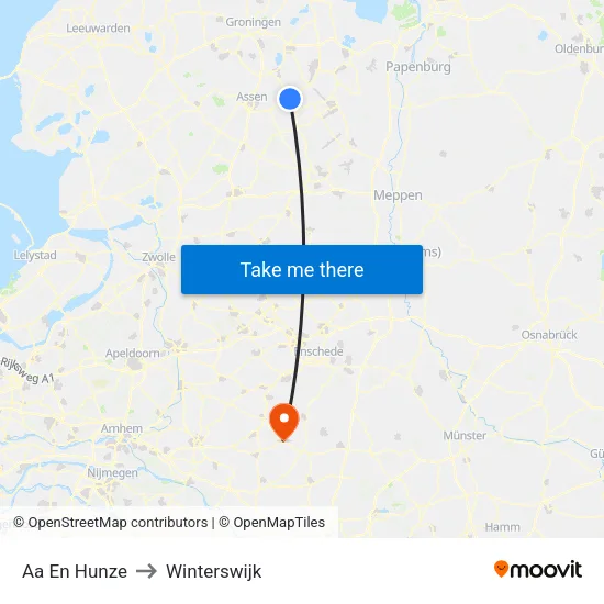 Aa En Hunze to Winterswijk map