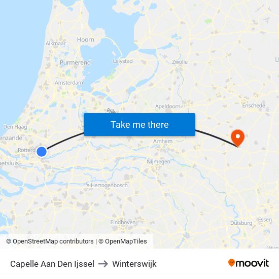 Capelle Aan Den Ijssel to Winterswijk map