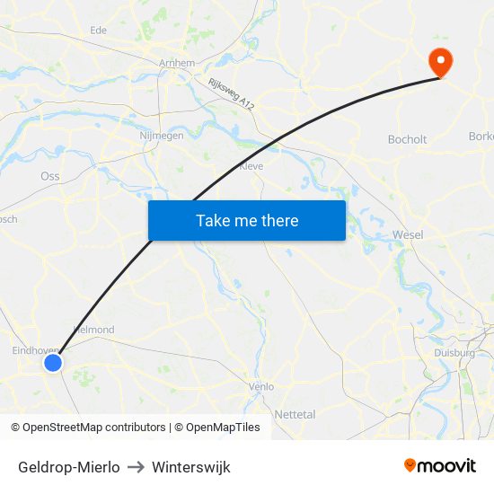 Geldrop-Mierlo to Winterswijk map