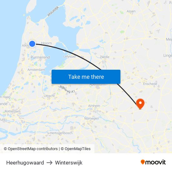 Heerhugowaard to Winterswijk map