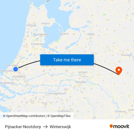 Pijnacker-Nootdorp to Winterswijk map