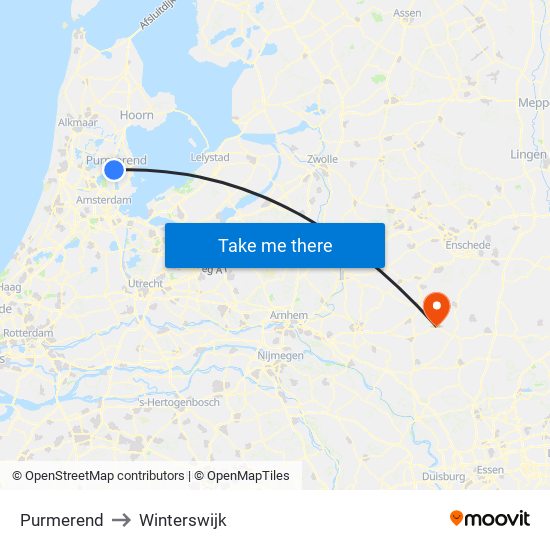 Purmerend to Winterswijk map