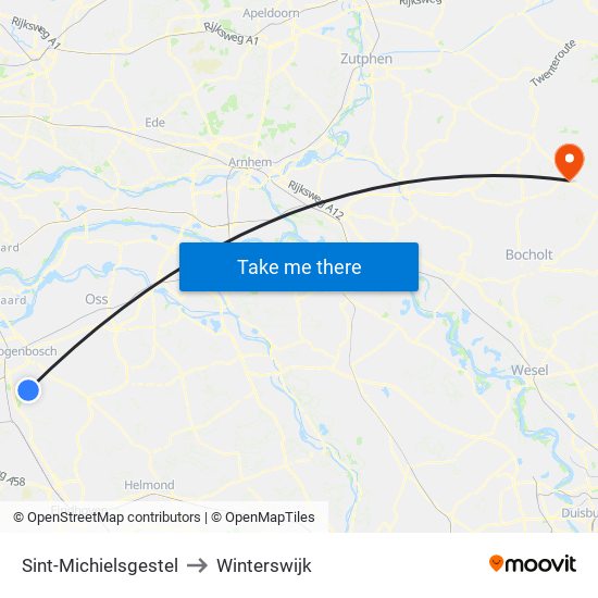 Sint-Michielsgestel to Winterswijk map