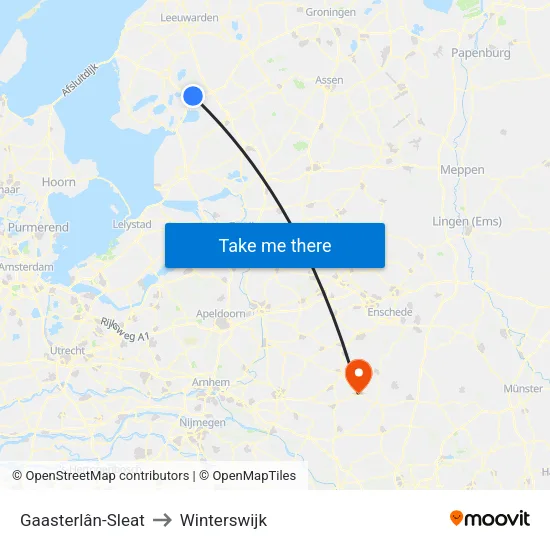 Gaasterlân-Sleat to Winterswijk map
