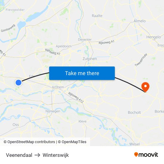 Veenendaal to Winterswijk map