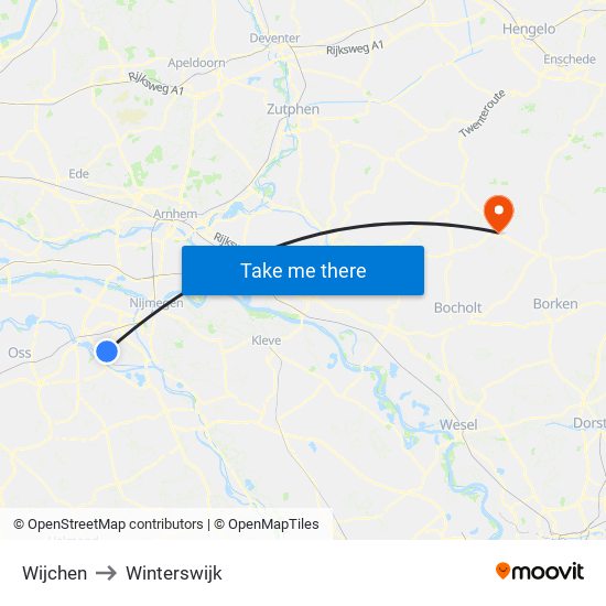 Wijchen to Winterswijk map