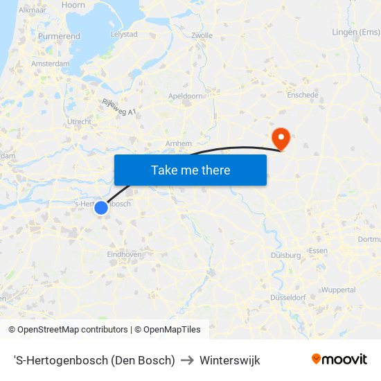 'S-Hertogenbosch (Den Bosch) to Winterswijk map