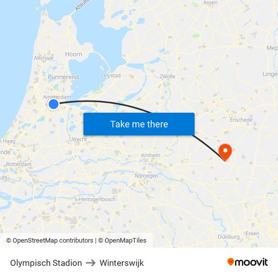 Olympisch Stadion to Winterswijk map