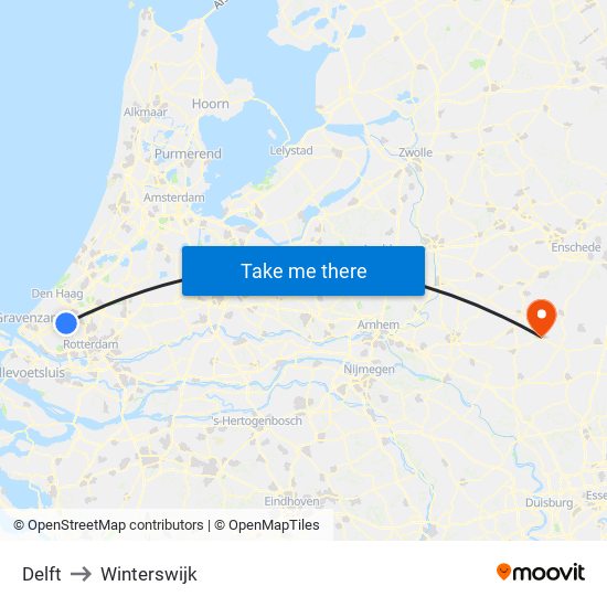 Delft to Winterswijk map