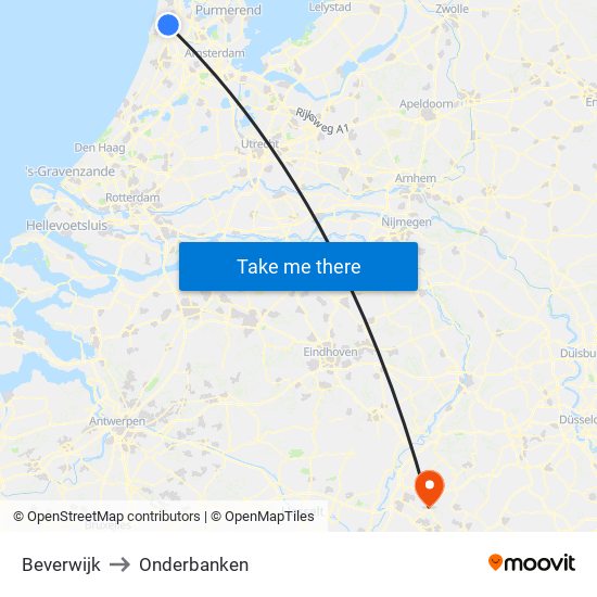 Beverwijk to Onderbanken map