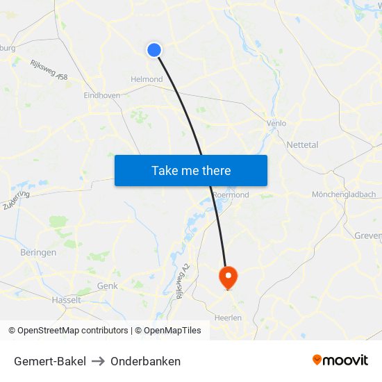 Gemert-Bakel to Onderbanken map