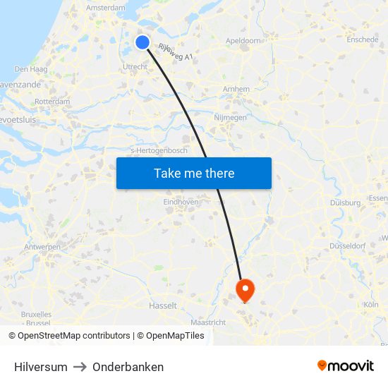 Hilversum to Onderbanken map