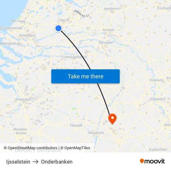 Ijsselstein to Onderbanken map