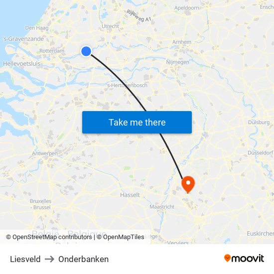 Liesveld to Onderbanken map