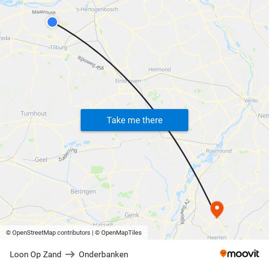 Loon Op Zand to Onderbanken map