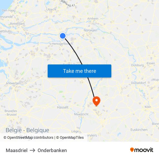 Maasdriel to Onderbanken map