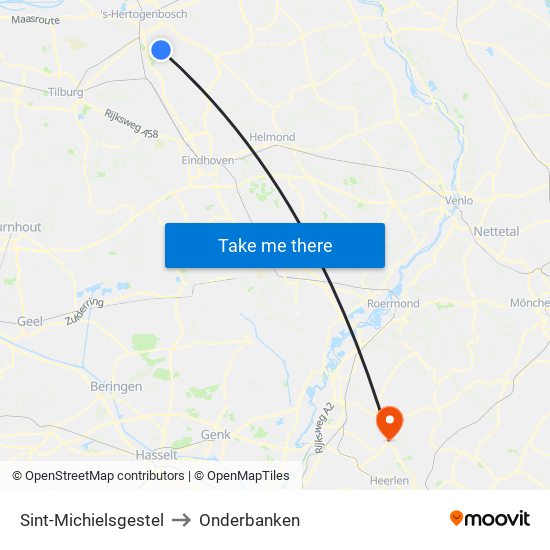 Sint-Michielsgestel to Onderbanken map