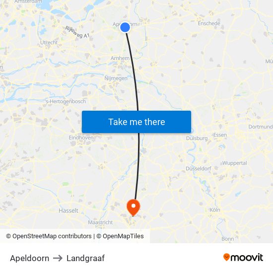 Apeldoorn to Landgraaf map