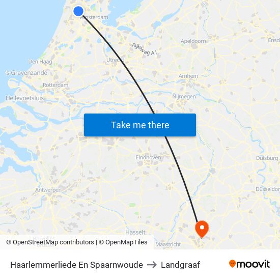 Haarlemmerliede En Spaarnwoude to Landgraaf map