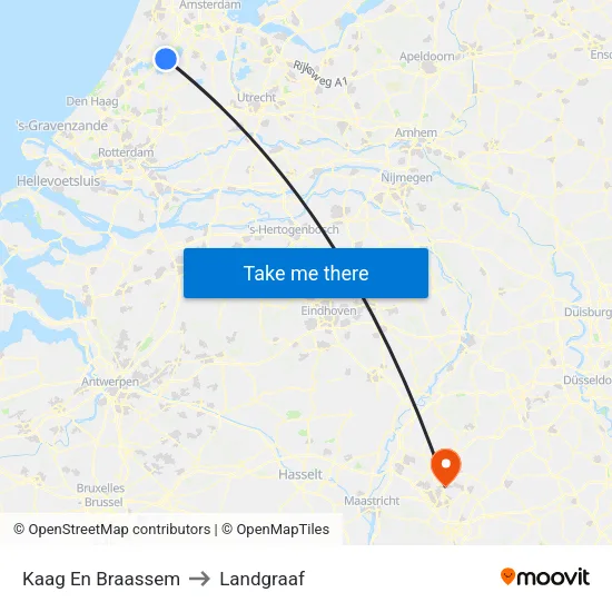 Kaag En Braassem to Landgraaf map