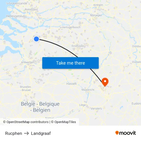 Rucphen to Landgraaf map