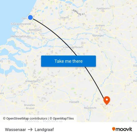 Wassenaar to Landgraaf map