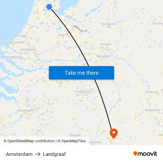 Amsterdam to Landgraaf map