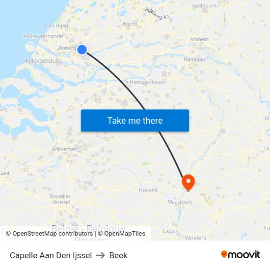 Capelle Aan Den Ijssel to Beek map