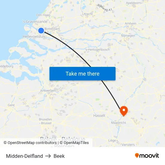 Midden-Delfland to Beek map