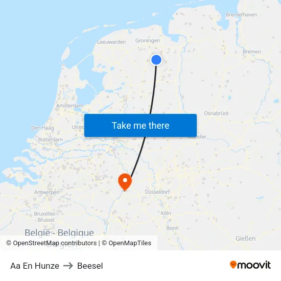 Aa En Hunze to Beesel map